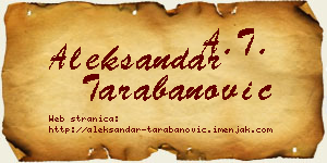Aleksandar Tarabanović vizit kartica
